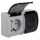 VG-Koala Gn. podw. 2x2P+Z-CHUKO n/t IP44 popiel Z-lapką dymną VG 182-53 61.402 OPATÓWEK