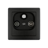 DECO Mechanizm gniazda abonenckiego RTV-SAT końcowego multimedialnego (Internet) czarny mat