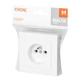 Gniazdo pojedyncze podtynkowe 2P+Z Malta, 16A, 250V, PT-16M, biały FMS-105/W ORNO