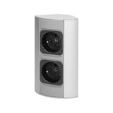 Gniazdo meblowe bez wyłącznika, 2x2P+Z, srebrne OR-AE-1303/G ORNO