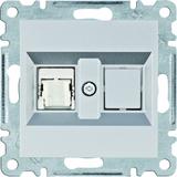 lumina Gniazdo komputerowe pojedyczne RJ45 kat.6 FTP, srebrny WL2172 HAGER