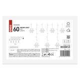 Dekoracje - 60 LED sople śnieżynki 135x50 cm zimna biel, IP20 DCGW13 EMOS