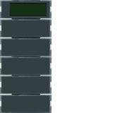 BERKER B.3/B.7 Przycisk pięciokrotna z regulatorem temperatury i wyświetlaczem do ramki aluminium i