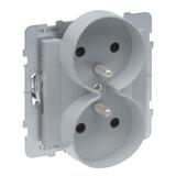 Suno Gniazdo Podwójne Z Uziemieniem 2x2P+Z Z Przesłoną 16A 250 V Zaciski Automatyczne Możliwość Montażu W Ramkach Wielkorotnych Aluminium 721390 LEGRAND