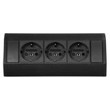 Gniazdo meblowe 3x2P+Z (Schuko), czarne OR-GM-9001(GS)/B ORNO