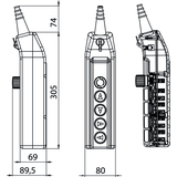 KASETA STEROWNICZA SUWNICOWA   B-1NC+4X(1NO+1N0/2)