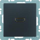 BERKER Q.x Gniazdo HDMI z przyłączem 90st antracyt aksamit lakierowana 3315436086 HAGER