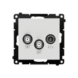 Simon 55 Gniazdo antenowe satelitarne podwójne SAT-SAT-RTV 2x Wejście: 5 MHz÷2,4 GHz Jasnoszary mat TASK2.01/114 KONTAKT