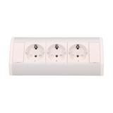 Gniazdo meblowe 3x2P+Z, schuko, biało-srebrne OR-GM-9001/W-G(GS) ORNO