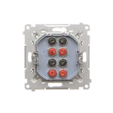 Simon 55 Gniazdo głośnikowe poczwórne 4-krotne Przekrój przewodów dla wejścia i wyjścia 2,5 mm2 Aluminium mat TGL4.01/143 KONTAKT