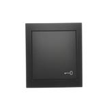 Simon Aquaclick Przycisk zwierny z piktogramem klucza 10AX 250V zaciski śrubowe, czarny