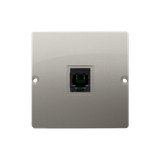 Simon Basic Gniazdo telefoniczne RJ11 uniwersalne pojedyncze Montaż na łapki lub wkręty satynowy