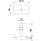 MS41HB M12x60 A4 Śruba z łbem młoteczkowym