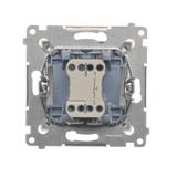 Simon 54 Przycisk pojedynczy rozwierny bez piktogramu 10A 250V szybkozłączka srebrny mat DPR1.01/43 KONTAKT