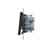 Simon 55 Przycisk zwierny /światło/ szybkozłączka Czarny mat