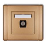 FLEXI Gniazdo antenowe pojedyncze TV złoty metalik