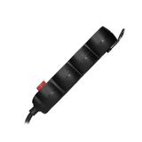 Przedłużacz 3x2P+Z,ON/OFF,1,4m, 3x1mm2, czarny