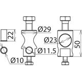 Bolec mocujący iglicy fi 22/16 mm lub 819289/819288 z linką 840 050, Al.