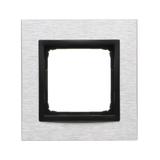Simon 54 NATURE WMDZ-0110xS-082 Ramka 1-krotna Nature-Metal, INOX NERO, IP20/IP44. (IP44-należy zast DRN1/82 KONTAKT