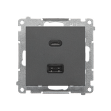 SIMON 55 Ładowarka USB typ C+A 30W 230V grafitowy mat TEC2CAQ.01/116 KONTAKT