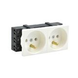 Gniazdo elektryczne bez blokady 2x230V, białe Partners WP45X4575 C&C