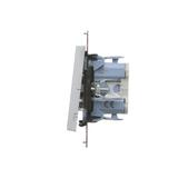 Simon 55 Przycisk zwierny podwójny zwierny bez piktogramu szybkozłączka Aluminium mat