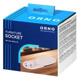 Gniazdo meblowe O6cm, wpuszczane w blat z przesuwną pokrywką, ładowarką USB i przewodem 1,9m, 1x2P+Z