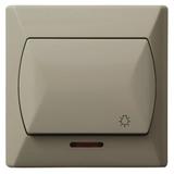 AKCENT Łącznik zwierny  światło  z podświetleniem pomarańczowym - kolor beżowy