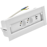 SIMON 480 TS48-630E20B00-33 Spinner 2 gn. typ E + ładowarka USB typ A+C; złącze 10 cm przewód; biały