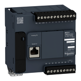 Modicon M221, sterownik kompaktowy, port szeregowy RJ45, 9 wejść, 7 wyjść tranzystorowych NPN, 24 VD