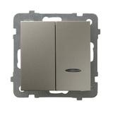 AS Łącznik dwugrupowy świecznikowy z podświetleniem niebieskim - kolor satyna light