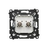 Simon 55 Gniazdo ekwipotencjalne podwójne Biały mat