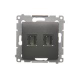 Simon 54 Gniazdo HDMI podwójne antracyt DGHDMI2.01/48 KONTAKT