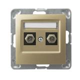 IMPRESJA Gniazdo antenowe typu F podwójne - kolor złoty metalik