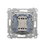 Simon 55 Przycisk zwierny podwójny zwierny bez piktogramu szybkozłączka Aluminium mat