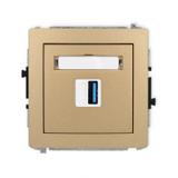 DECO Mechanizm gniazda pojedynczego USB A-A 3.0 złoty metalik