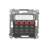 Simon 54 Gniazdo głośnikowe 4-krotne Przekrój przewodów dla wejścia i wyjścia 25 mm2 antracyt