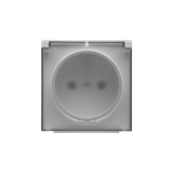 Simon 55 Pokrywa gniazda wtyczkowego pojedynczego z klapką transparentą do: SGZ1CM SGZ1M Aluminium mat TGZ1BUZP/143A KONTAKT