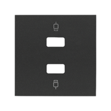 Simon 100 Pokrywa do gniazda USB podwójnego czarny mat