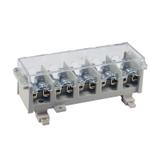 LZ5*35/16wyk.21P ,  Odgałęźnik instalacyjny 5-segmentowy (zacisk: 5x35mm2 - 5x4x16mm2) na TS 35 z po