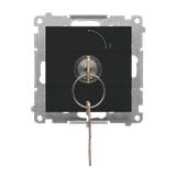 Simon 55 Łącznik na kluczyk chwilowy – Przycisk zwierny 2 pozycyjny /0-I/ styk N/O 5A Czarny mat