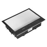 Puszka podłogowa na gniazda modułowe 8 x 45x45mm lub 16 x 22,5x45mm, pokrywa: stal nierdzewna, czarn