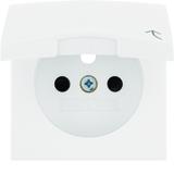 BERKER B.Kwadrat Płytka czołowa z przysłonami styków do gniazda z uziemieniem z pokrywą biały 396583