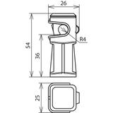Wspornik DEHNsnap wys. 36 mm, M6, tworzywo, szary