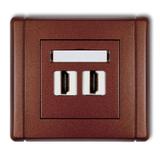 FLEXI Gniazdo podwójne HDMI 2.0 brązowy metalik