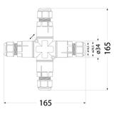 SZPN 295X-4T złaczka kablowa 5x1,5 czwórnik czarna 39.2954 OPATÓWEK