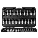 Klucze nasadowe 1/4", zestaw 46 szt.