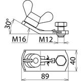 Element przyłączeniowy uziemiający z nakrętką motylkową M16