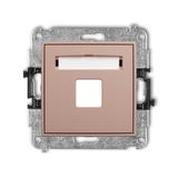 ICON Gniazdo multimedialne pojedncze bez modułu (standard Keystone) łososiowy 62IGM-1P KARLIK
