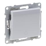 SUNO - Przycisk pojedynczy z podświetleniem - 6 A - 250 V~ - zaciski automatyczne, Aluminium, Legran